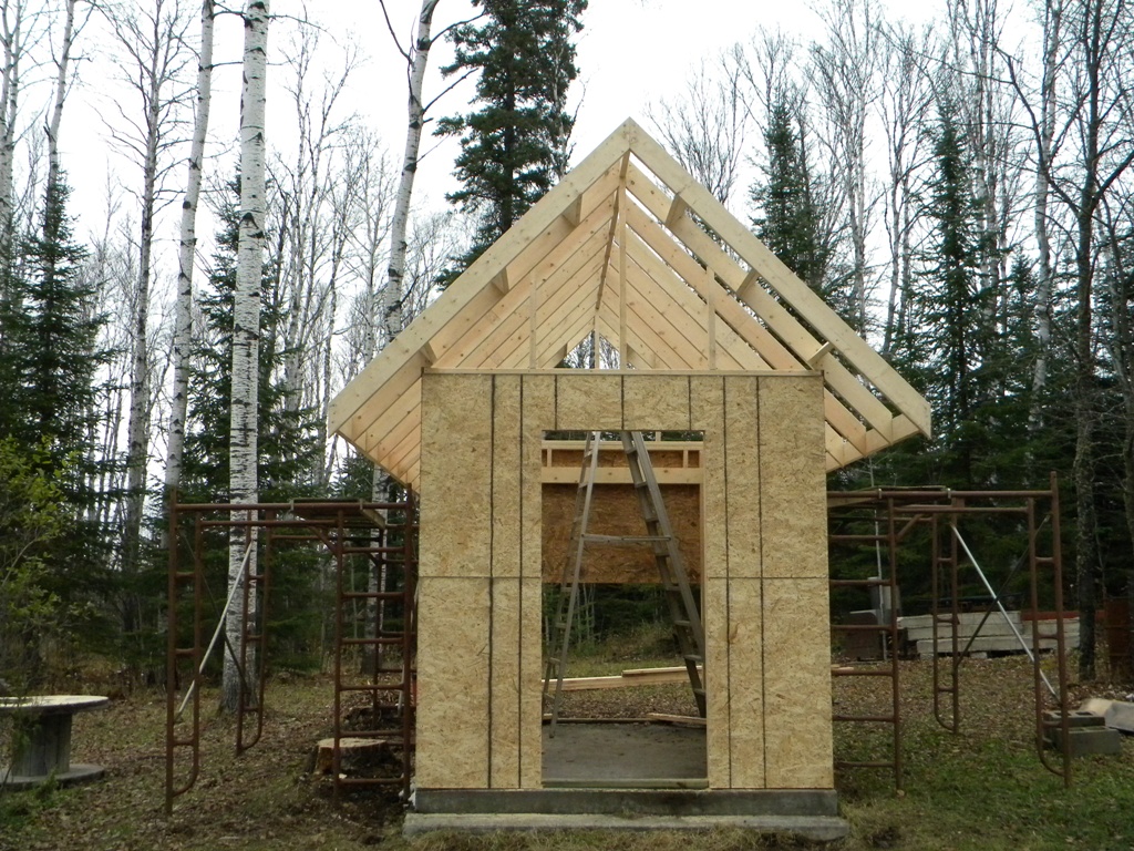 A Garden Shed with Rafter&Ridgeboard Roof under Construction